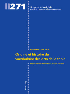 cover image of Origine et histoire du vocabulaire des arts de la table